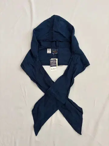 BLUE BLUE JAPAN 후드 부착 린넨 스톨 인디고