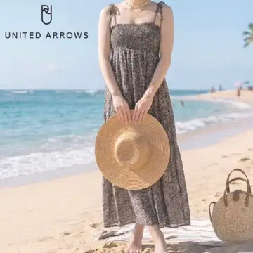 실크 100% UNITED ARROWS 롱 원피스 체형 커버