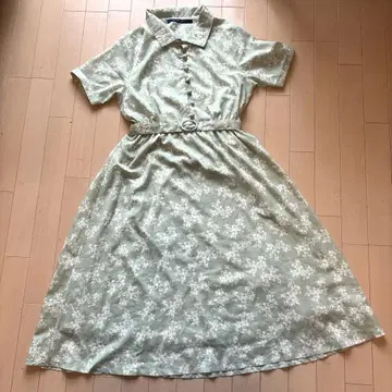 an another angelus 롱 원피스 꽃무늬 벨트 포함 프리