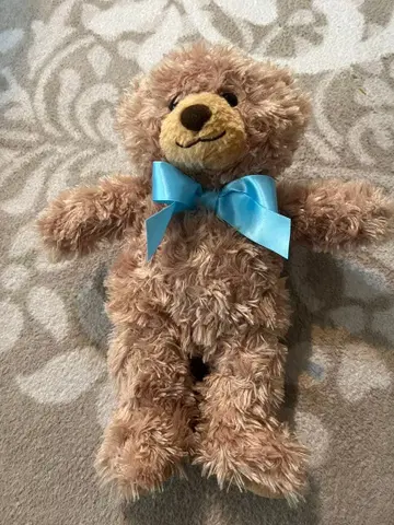 베이지 테디베어 ( 스카이블루 리본 )