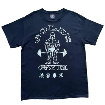 T셔츠 GOLD'S GYM 골드짐 시부야 도쿄 블랙 USA제 구제 의류