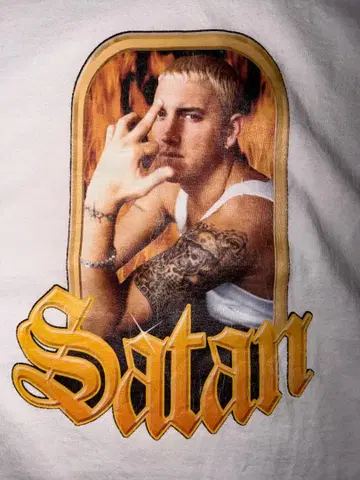00s 매우 레어 Eminem 티셔츠 Satan HOT HOUSE