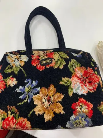 FEILER 페이러 꽃무늬 핸드백 슈니르 직물 블랙 여성용