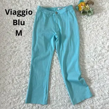 [비아지오 블루] 크롭 팬츠 슬림 레그 플레어 터콰이즈 2 M 여성용