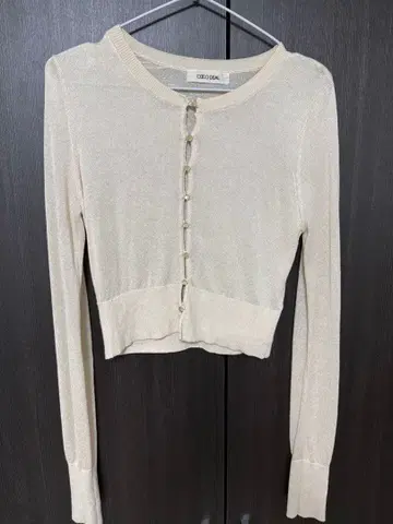 코코딜 시어 라메 컴팩트 니트 가디건