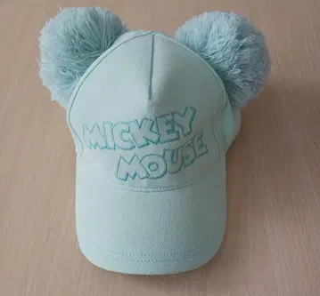 미키마우스 폼폼 캡 민트 그린