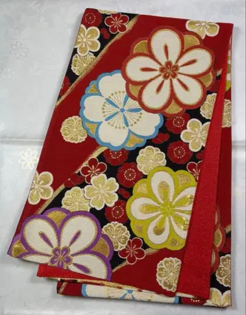 fr-008 순수 실크 후쿠로 오비 후리소데 성인식 새상품급