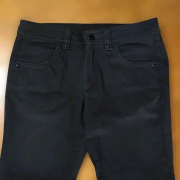 라코스테 LACOSTE 크롭 스트레치 팬츠 블랙 코튼 38