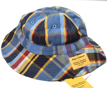 미사용 나이젤카본 마드라스 체크 햇 모자 F BLUE