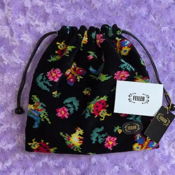 [새상품] FEILER 페이러 하이디 복조리 파우치 올 패턴 블랙