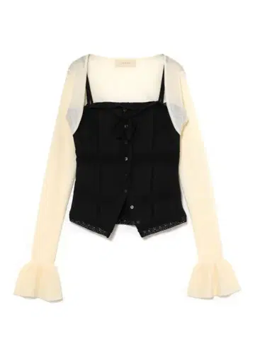 Kiki lace cardigan set tops black