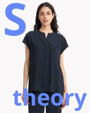 Theory 22SS 파우더 크레페 PKT 포플린 네이비