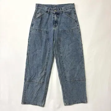 데님 더블니 페인터 팬츠 라이트 블루 인디고 워크 팬츠