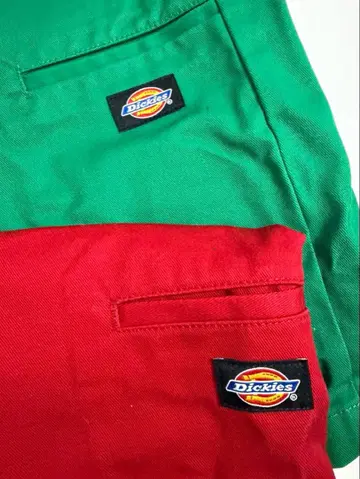Dickies 워크 팬츠 그린 빨간색