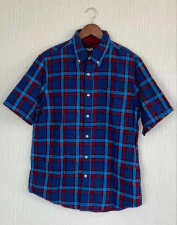 M105 CHAPS 남성용 BD 셔츠 파랑 빨강 계열 체크 M