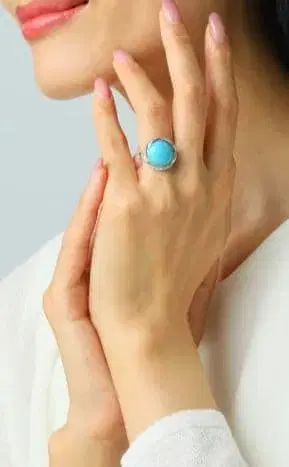 미켈란젤로 실버 6.5캐럿 UP 애리조나산 터콰이즈 반지 #17