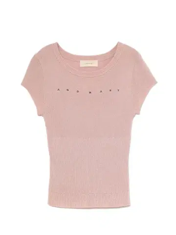 andmary Mary 로고 실크 탑 핑크