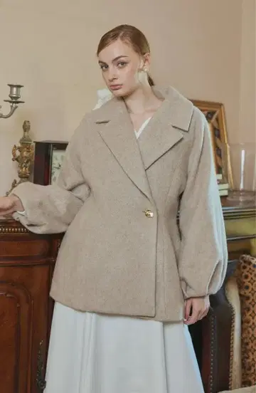 ORGUE 미사용 새상품 샤기 미들 코트