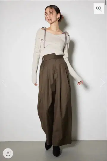 [택 포함 새상품] rienda 레이어드 벨트 저스트 허리 팬츠