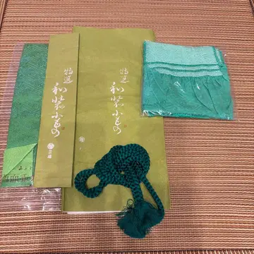 오비 장식 천, 허리띠, 레이어트 카라 그린 계열 후리소데