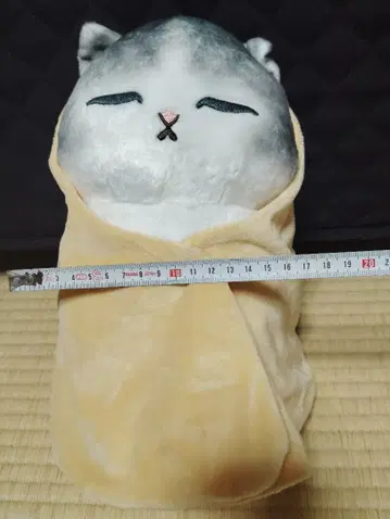 감싸인 고양이 봉제 인형