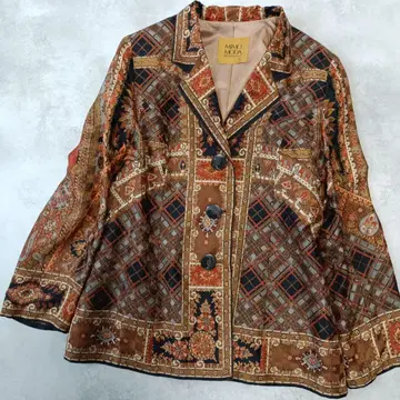 새상품급 빈티지 미모모다 실크 100 올 패턴 자켓 LL
