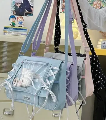 숄더백 리본 사선 크로스백 대용량 캐주얼 통학 출퇴근 여행