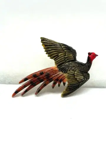 빈티지 브로치 꿩 셀로이드 브로치 얼리 플라스틱 꿩