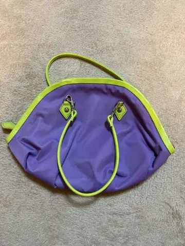 OSAM 핸드백 퍼플 x 그린 나일론 경량 파우치 백