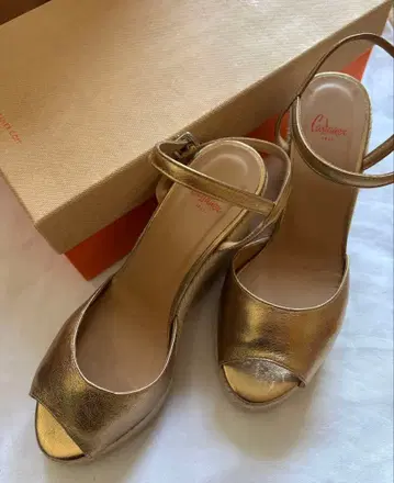 카스타니에르 골드 에스파드리유 샌들 37(24cm)