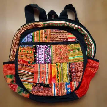 몽족 백팩 자수 빈티지 원단 패치워크
