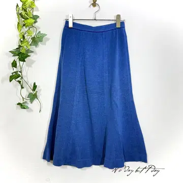 ELJEUNE 엘지운 플레어 스커트 마 리넨 혼방 블루 M 상당