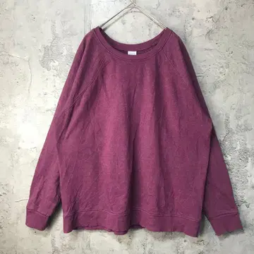 E341 구제 의류 트레이닝복 맨투맨 래글런 마젠타 무지 90s Y2K