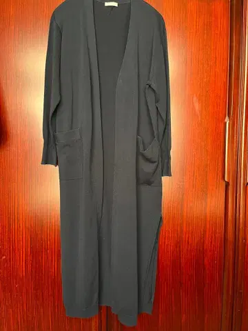 ADORE(어도어) 긴팔 롱 기장 니트 가디건 네이비 면 혼방 3 시즌