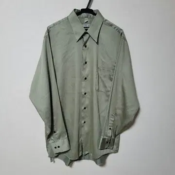 GEOFFREY BEENE 긴팔 셔츠 새틴 그린 컬러 USA 제조