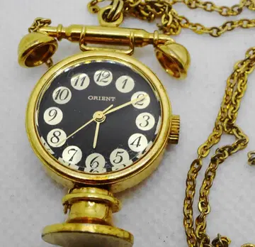 [ 초레어 가동 ] ORIENT 오리엔트 전화형 회중시계 골드 S254