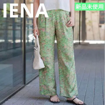 택 포함 새상품/완판템 IENA 플라워 프린트 팬츠 그린 38 화려함