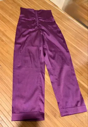 [ 새상품급 ] AnotherEdition 새틴 팬츠 퍼플 하이웨스트
