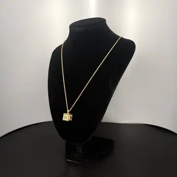 니나리치 롱 목걸이 로고 큐브 큐빅 골드