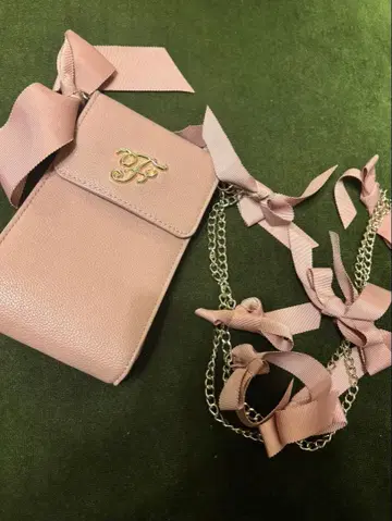 Maison de FLEUR 리본 체인 스마트폰 미니백 핑크