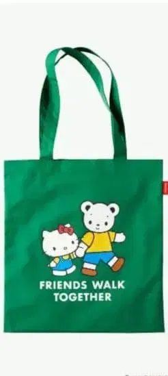 헬로키티 x familiar 토트백 그린