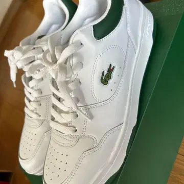 LACOSTE 화이트/그린 스니커즈