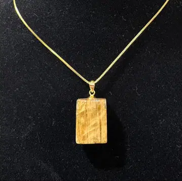 [ 고품질 골드 타이틴 루틸 펜던트 탑 ] 초와이드 금침 18.7mm