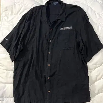 실크 혼방 PORT AUTHORITY 반팔 셔츠 2XL 블랙 자수 로고