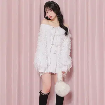 m me eme 프린지 니트 미니 원피스