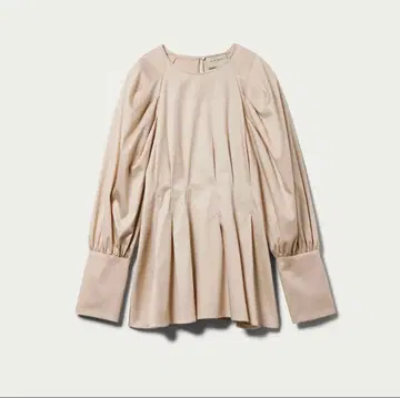 유나이티드 애로우즈 C 새틴 턱 퍼프 슬리브 블라우스