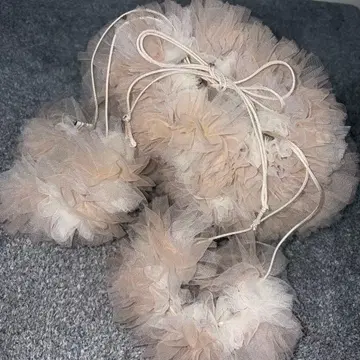 orgablanca 귀여운 튤 레이스 백 끈 실크 라이트 핑크