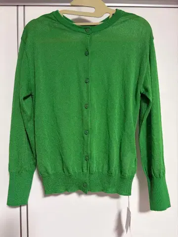 새상품 Dessin 라메 그린 가디건 사이즈 3