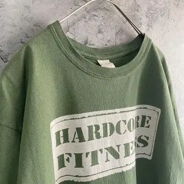 길단 USA 구제 의류 피트니스 기업계 프린트 디자인T셔츠 반팔 그린