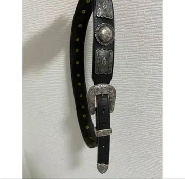 미국제 가죽 빈티지 천연 가죽 콘초 벨트 놋쇠 조각